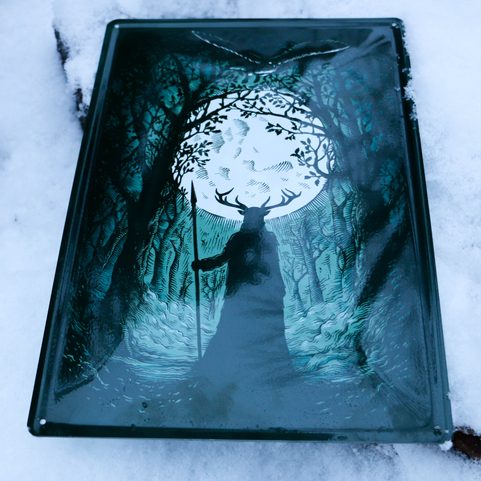 HERNE SIGNE EN ÉMAIL DU GARDIEN DE LA FORÊT