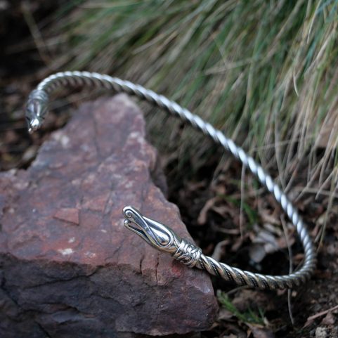 VIKING DRAGON URNES STYLE TORQUES SILVER