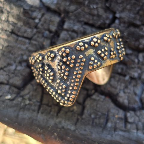 KNIFE GUARD - VIKING KNIFE BOLSTER, BRONZE