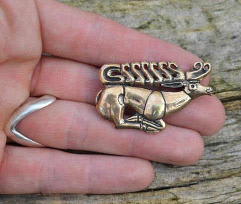 SCYTHIAN STAG BROOCH - BRONZE