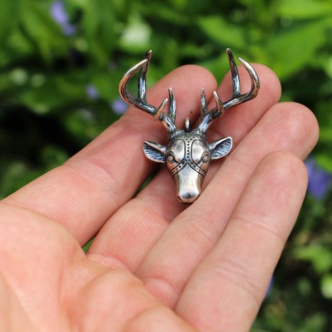 DEER, NECKLACE, STERLING SILVER