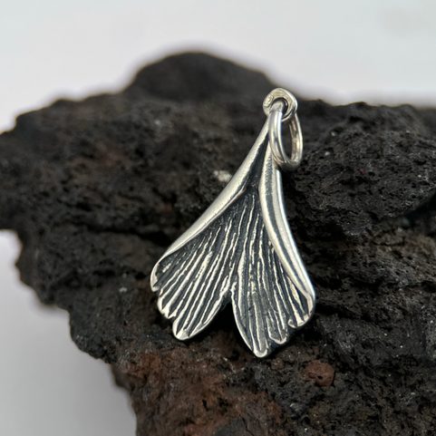 GINKGO BILOBA, PENDANT, SILVER