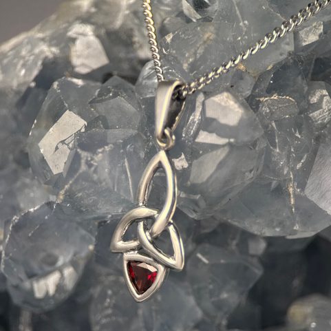KIRA - BOUCLES D'OREILLES, GRENAT, ARGENT