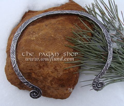 HAND FORGED CELTIC TORC, DECORATED AND HIGHLY POLISHED