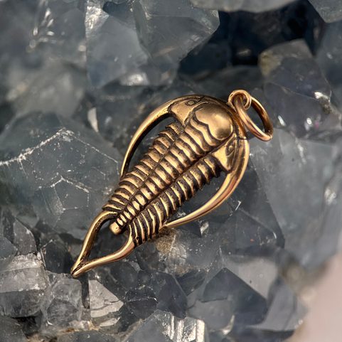 TRILOBIT, AMULETT, TALISMAN, BRONZE