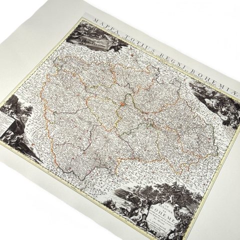 MAPPA TOTIUS REGNI BOHEMIAE, HANDGESCHÖPFTES PAPIER