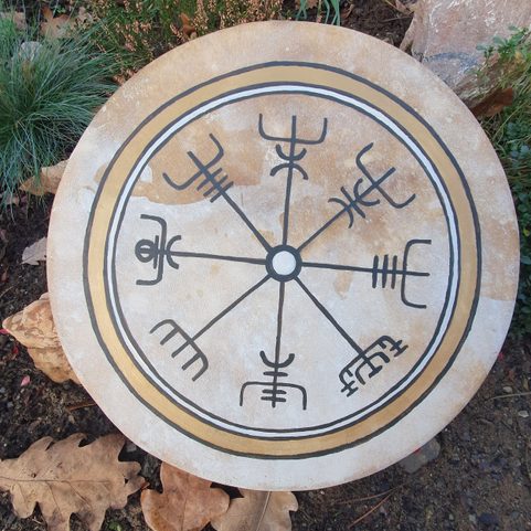 SHAMAN FRAME DRUM - VEGVISIR, GOLD