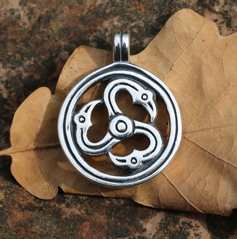 EAGLE TRISKELE, SILVER PENDANT