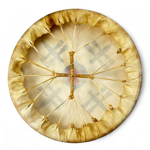 SHAMAN INDIAN DRUM, DRAGONFLIES 40 CM