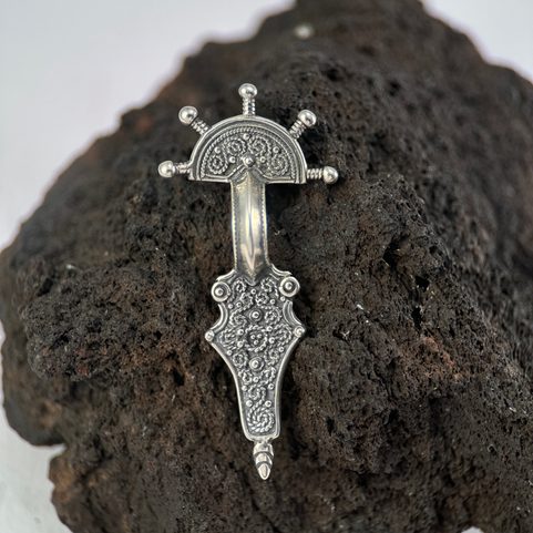 FIBULA - BRIDGE SLAVIC PENDANT, SERBIA, SILVER 925