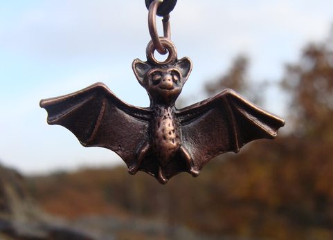 THE BAT, PEWTER PENDANT, COPPERED