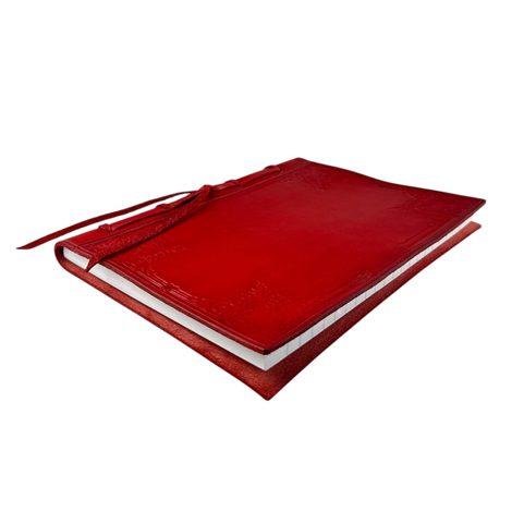 LIBER REGIS, LEATHER NOTEBOOK, LINED, RED