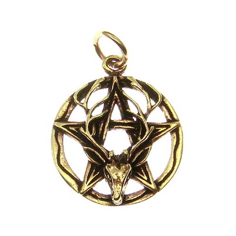 CERNUNNOS PENTAGRAM, BRONZE PENDANT