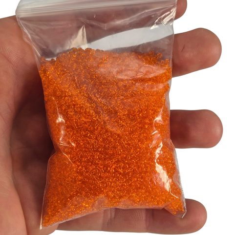 PRECIOSA SEEDBEADS, ORANGE, TRANSPARENT 10 / 0