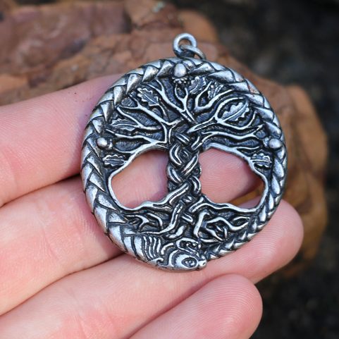 CELTIC OAK SACRED TREE OF LIFE PENDANT ZINC