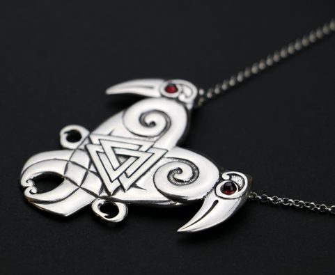 HEART OF THE NORTH - HUGIN UND MUNIN, SILBERNE WIKINGERKETTE AG 925 10G