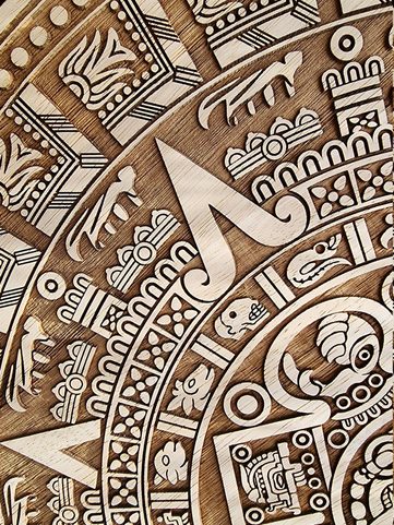 AZTEC CALENDAR WALL DECORATION 29CM WOOD