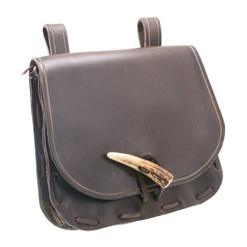 SACOCHE DE CEINTURE, CUIR, BRUN