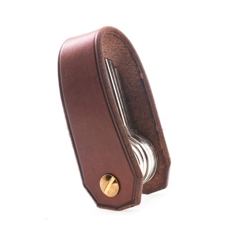BALFOUR, LUXURY LEATHER KEYCHAIN COGNAC