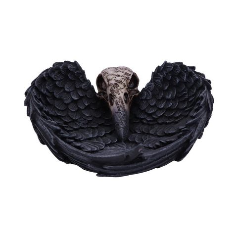 EDGAR ALLEN POE'S NEVERMORE RAVEN SKULL TRINKET HOLDER JEWELLERY DISH