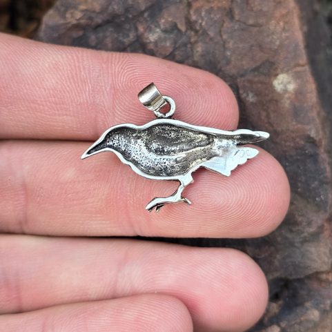 CROW, SILVER PENDANT, AG 925