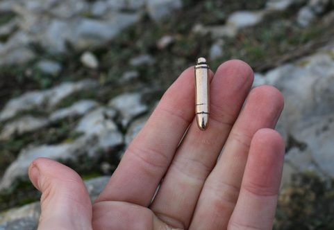 BULLET, 9MM LUGER, BRONZE PENDANT