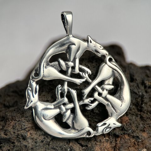 WOLVES CELTIQUES - PENDENTIF D'ARGENT