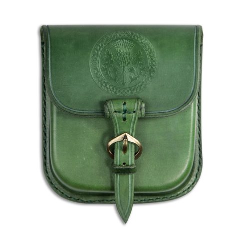 ALBA, SCOTTISH THISTLE, LEATHER BELT BAG - GREEN
