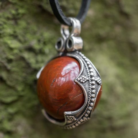 VIKING JASPER BALL PENDANT, GOTLAND, SILVER