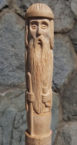 VELES, SLAVE DIEU, STATUE EN BOIS SCULPTÉ