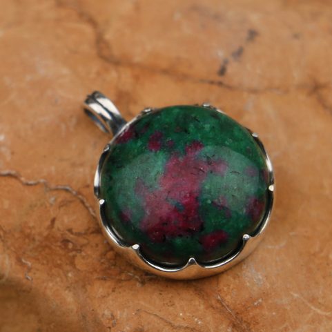SCHMUCK GOTLAND, RUBIN IN ZOISIT, SILBER 925
