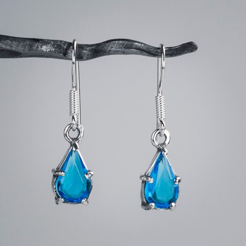 POLARIS, SILVER EARRINGS, GLASS, AG 925