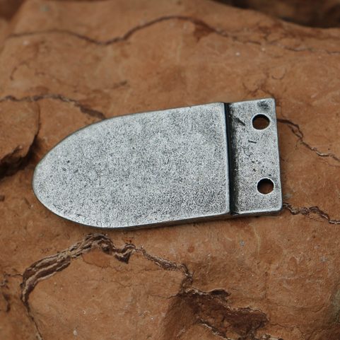 VIKING STRAP END, GOKSTAD, NORWAY, ZINC SIL.