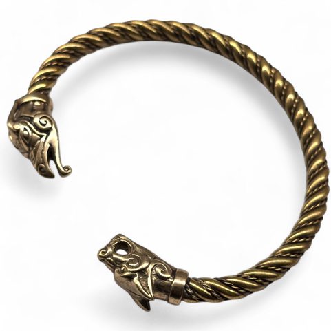 WOLF AND DRAGON, BRACELET, BRONZE