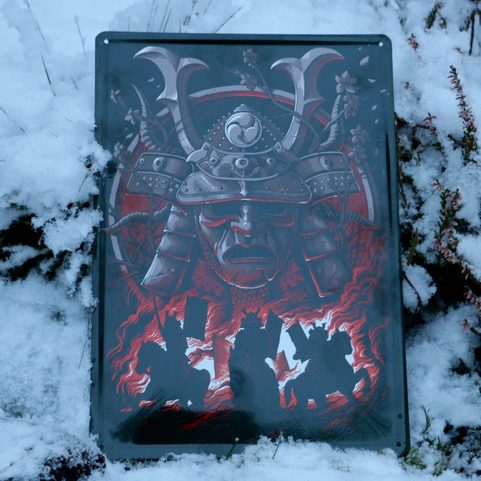 SAMURAI ENAMEL SIGN
