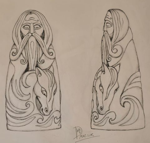 MANANNÁN MAC LIR, CARVED STATUE