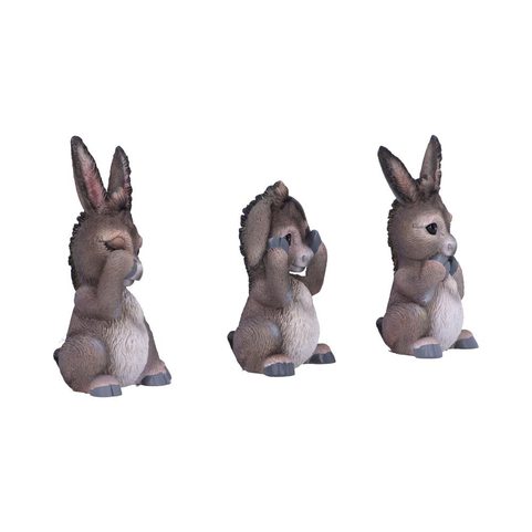 DONKEYS, CAN'T SEE, CAN'T SPEAK, CAN'T HEAR 3 PIECES