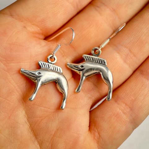 SANGLIER, BOUCLES D'OREILLES, ARGENT