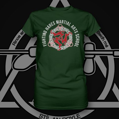 FIGHTING HARES, GREEN WOMEN'S T-SHIRT