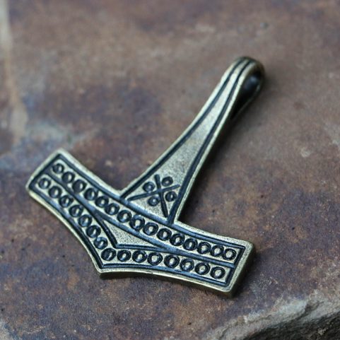 THOR'S HAMMER, DENMARK, ROMERSDAL, ZINC ANTIQUE BRASS