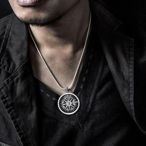 NAUTICAL COMPASS, SILVER PENDANT, AG 925