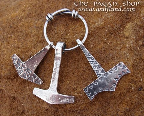 THORS HAMMERS, SCANDINAVIAN TALISMAN, AG 925, 12 G