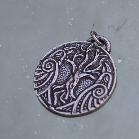 HUGINN AND MUNINN, VIKING TALISMAN, ZINC