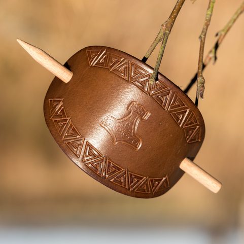 THOR'S HAMMER, LEATHER HAIR CLIP