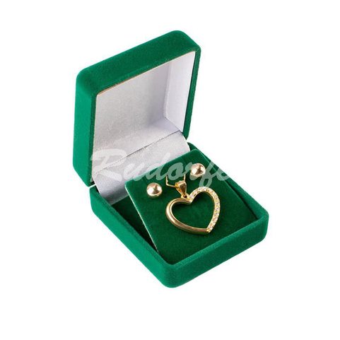 VELVET JEWELLERY BOX, GREEN