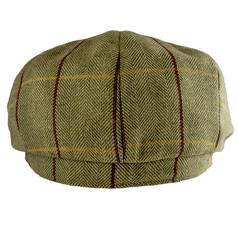 WOOL BLEND BAKER BOY HAT TWEED GREEN