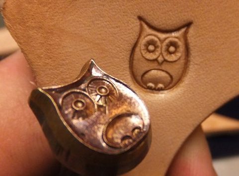 OWL, LEATHER STAMP