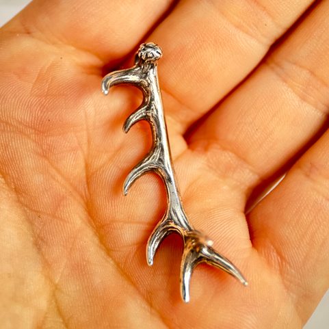 DEER ANTLER, PENDANT, STERLING SILVER