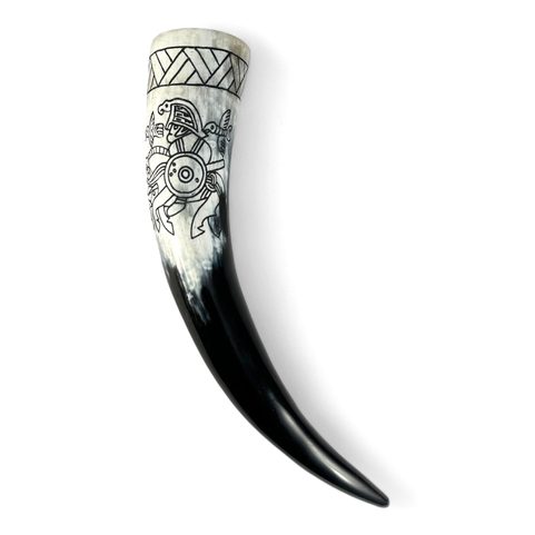 HUGINN AND MUNINN, VENDEL DRINKING HORN