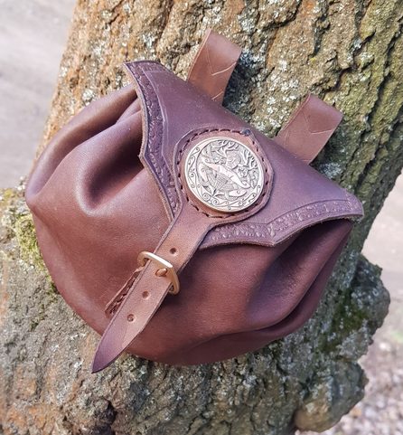 CERNUNNOS, LEATHER BAG BROWN, BRONZE